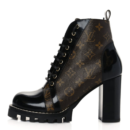 Louis Vuitton Patent Calfskin Monogram Star Trail Ankle Boots 40 Black 1 of 10