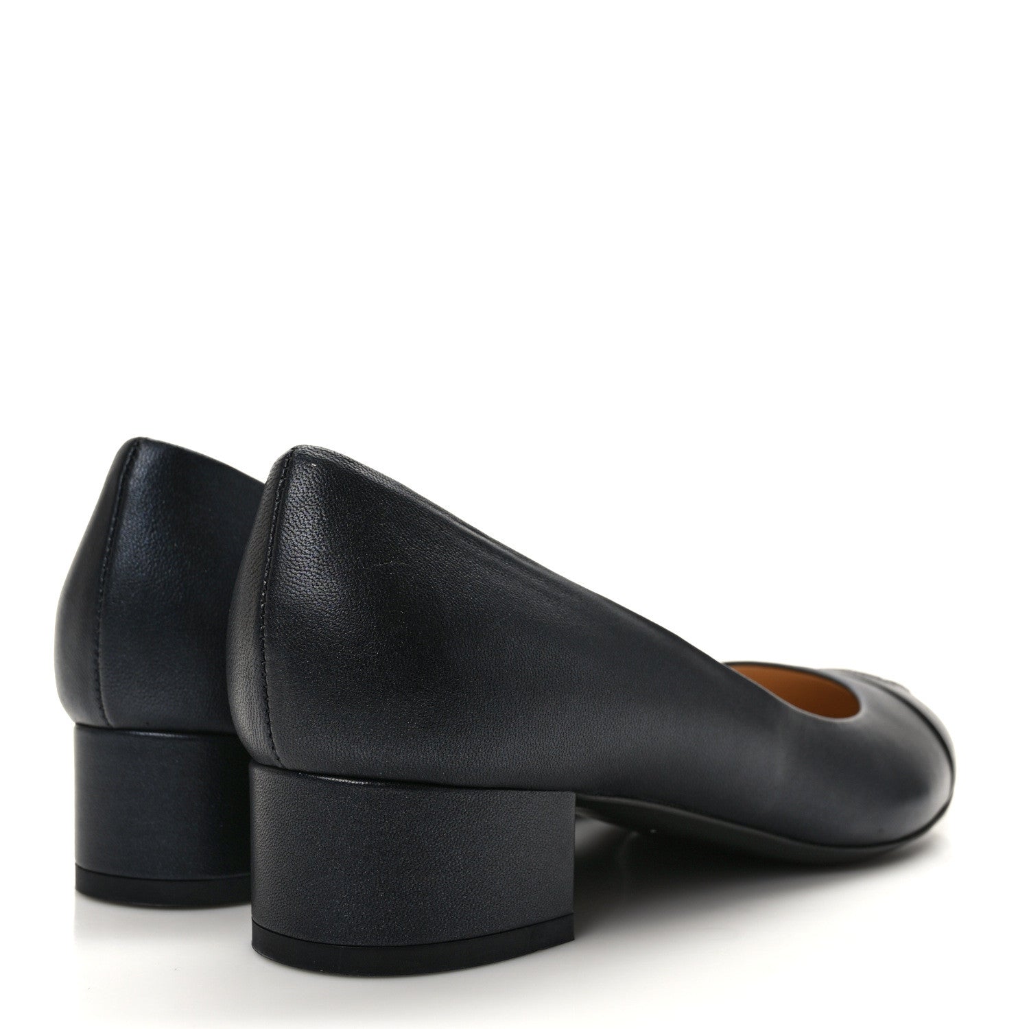 Chanel Lambskin Cap Toe CC Pumps 36.5 Navy Black 4 of 8