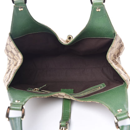 Gucci Monogram Calfskin Large Bardot Tote Green 5 of 12