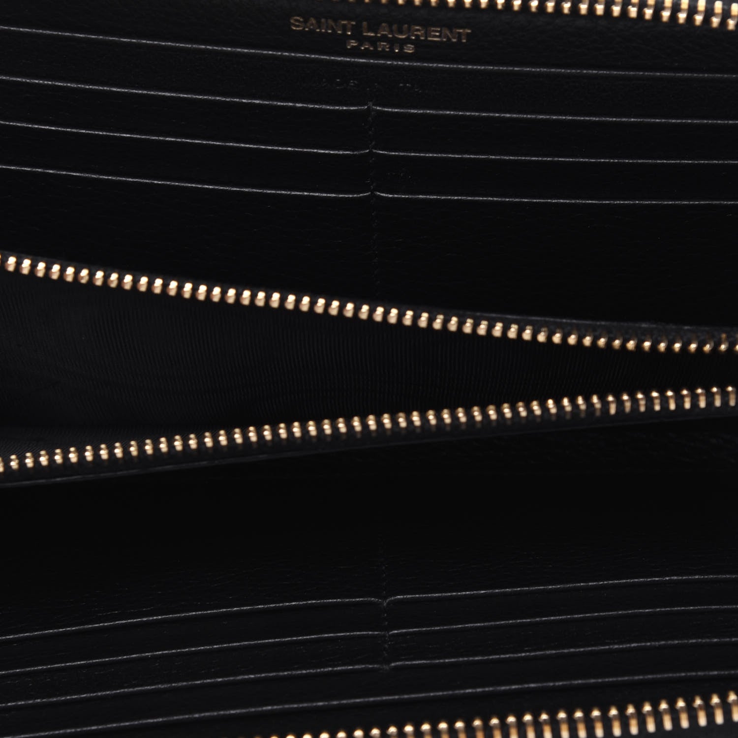 Saint Laurent Grained Calfskin Zip Around Wallet Black 9 of 32