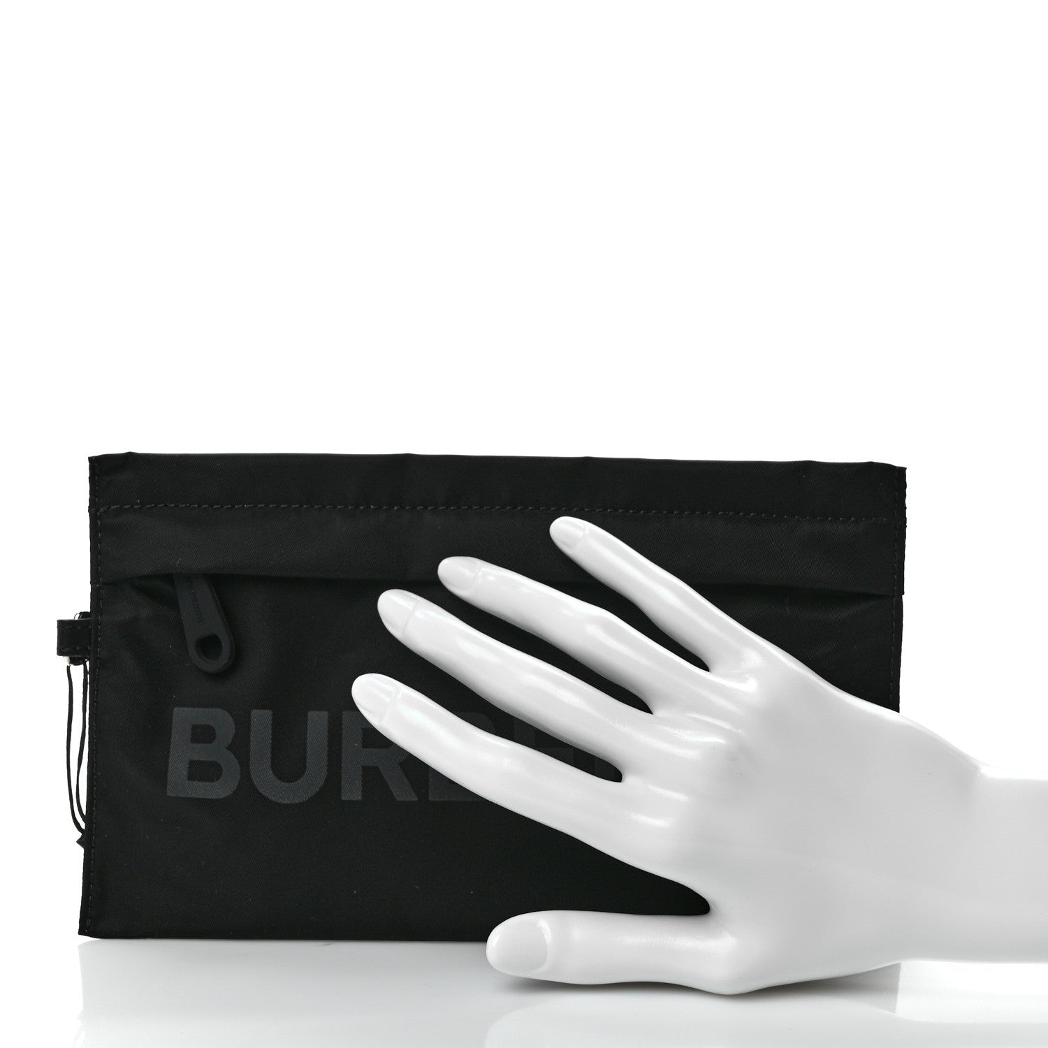 Burberry Nylon Vintage Check Print Logo Wristlet Black 2 of 7