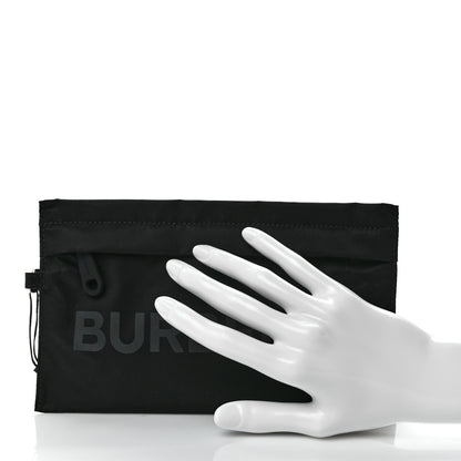 Burberry Nylon Vintage Check Print Logo Wristlet Black 2 of 7