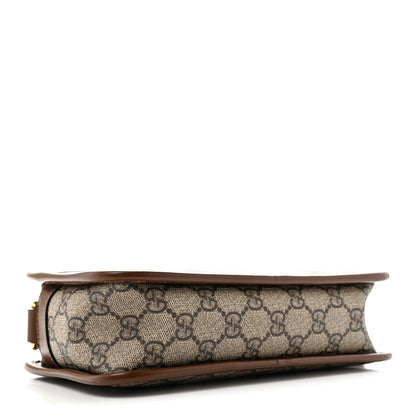 Gucci GG Supreme Monogram Azalea Calfskin Mini Retro Interlocking G Shoulder Bag Beige Ebony Brown Sugar 4 of 13