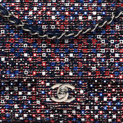 Chanel Sequin Tweed Medium Double Flap Red White Blue 10 of 10