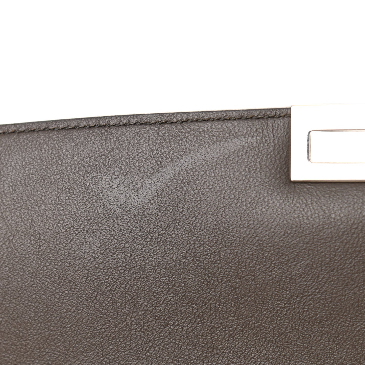Drummed Calfskin Suede Small Trapeze Souris