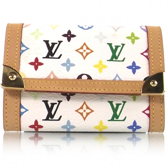 Monogram Multicolor Porte-Monnaie Plat Coin Purse White
