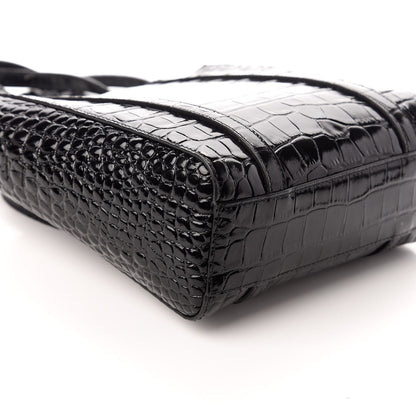 Balenciaga Crocodile Embossed Calfskin Small Everyday Tote Black 8 of 9
