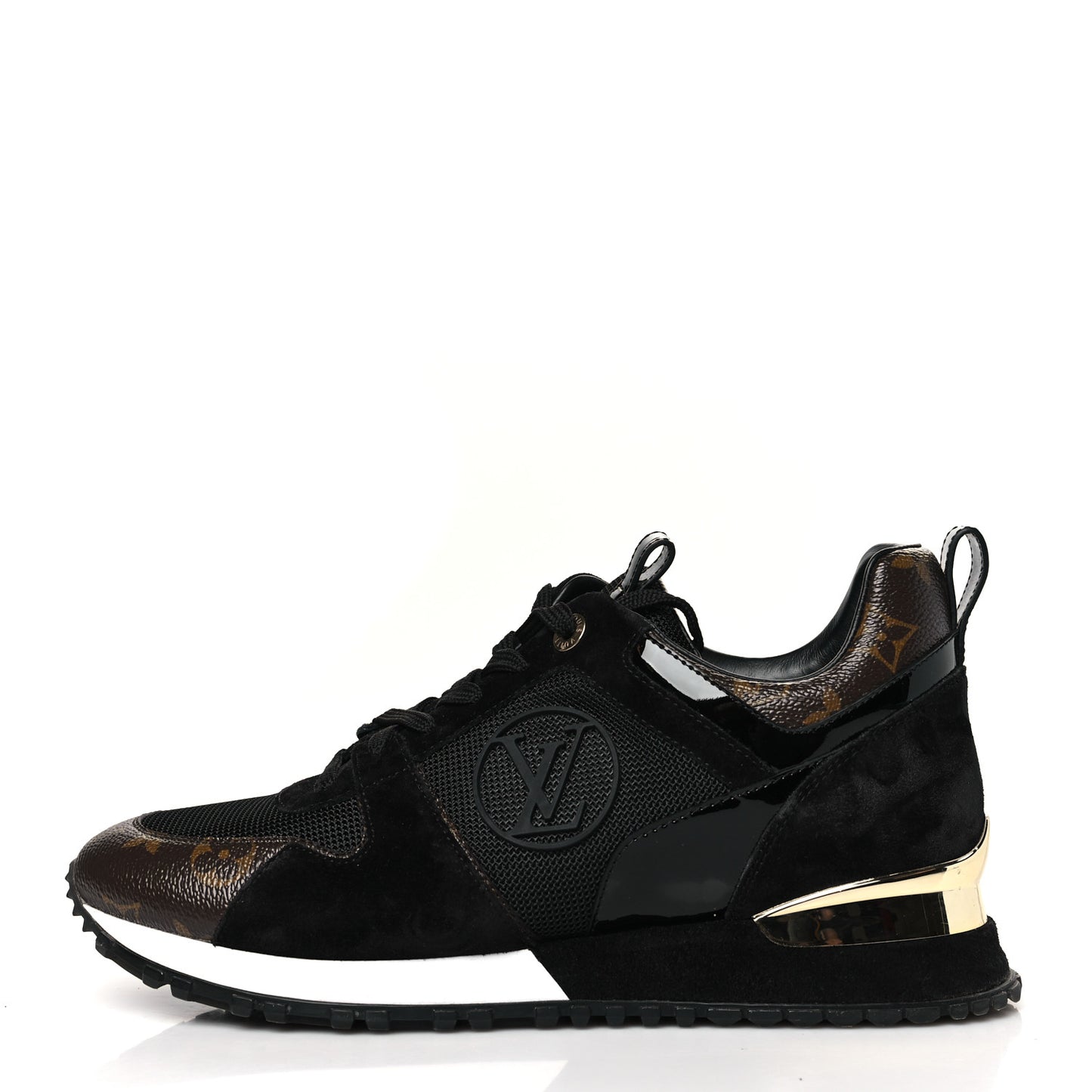 Suede Monogram Run Away Sneakers 39 Black