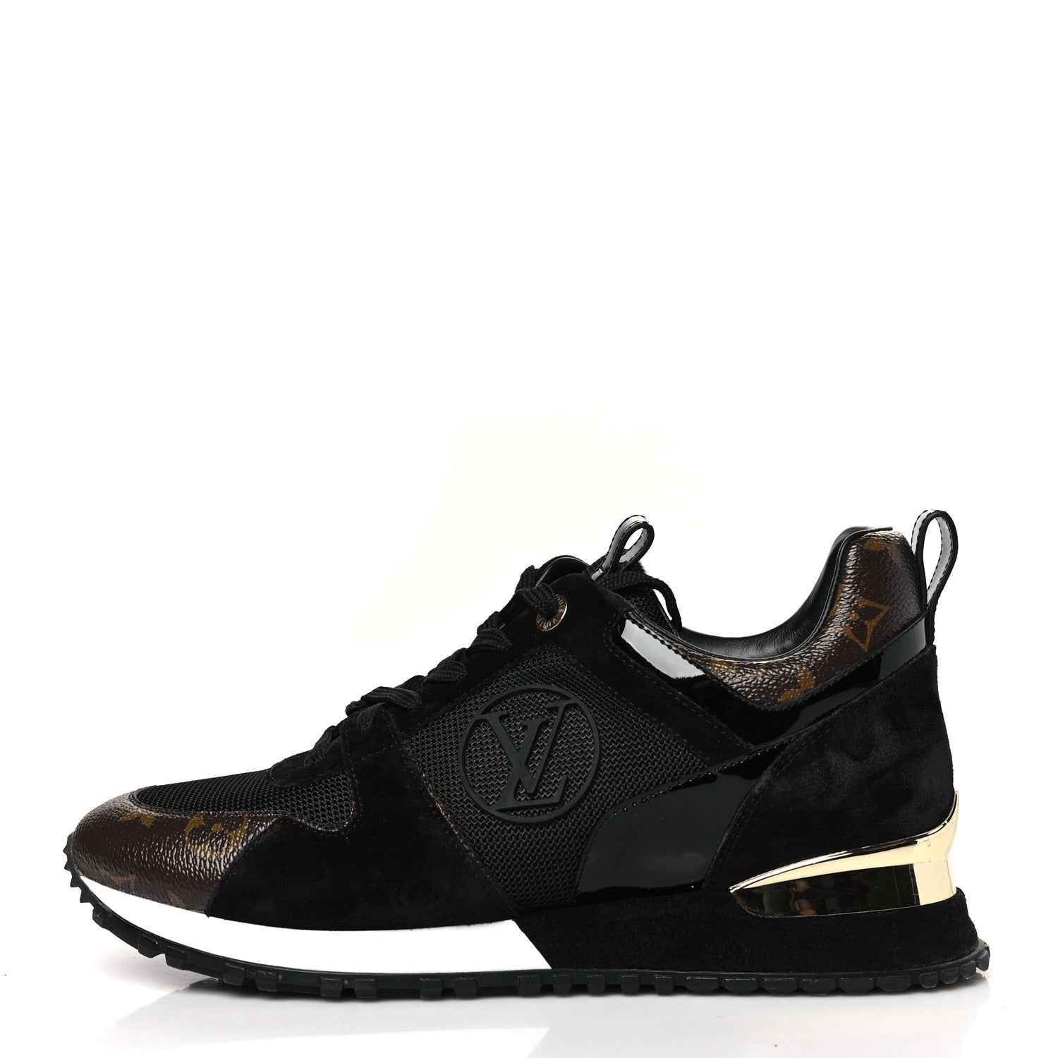 Louis Vuitton Suede Monogram Run Away Sneakers 39 Black 1 of 10