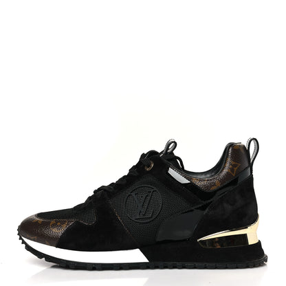 Louis Vuitton Suede Monogram Run Away Sneakers 39 Black 1 of 10