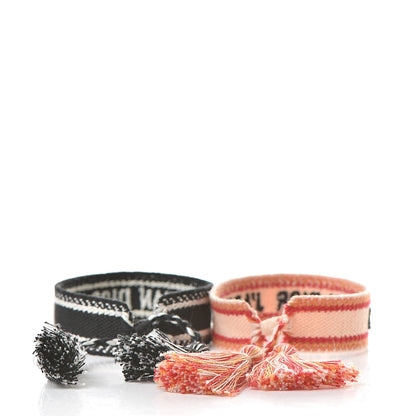 Christian Dior Woven Cotton J'Adior Friendship Bracelet Set Black Orange 3 of 6