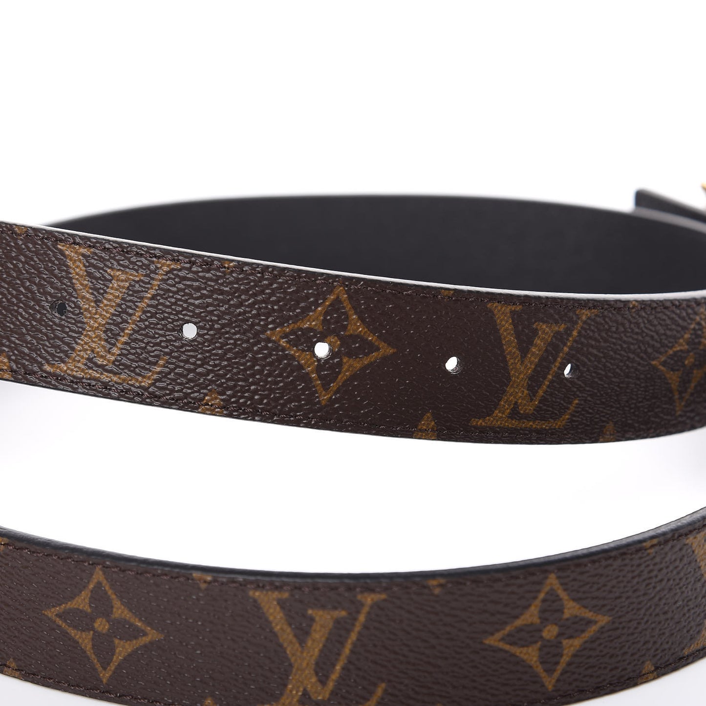 Calfskin Monogram 30mm LV Initiales Reversible Belt 85 34 Black