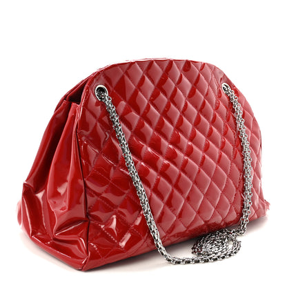 Chanel Patent Quilted Large Just Mademoiselle Bowling Bag Red 3 of 10