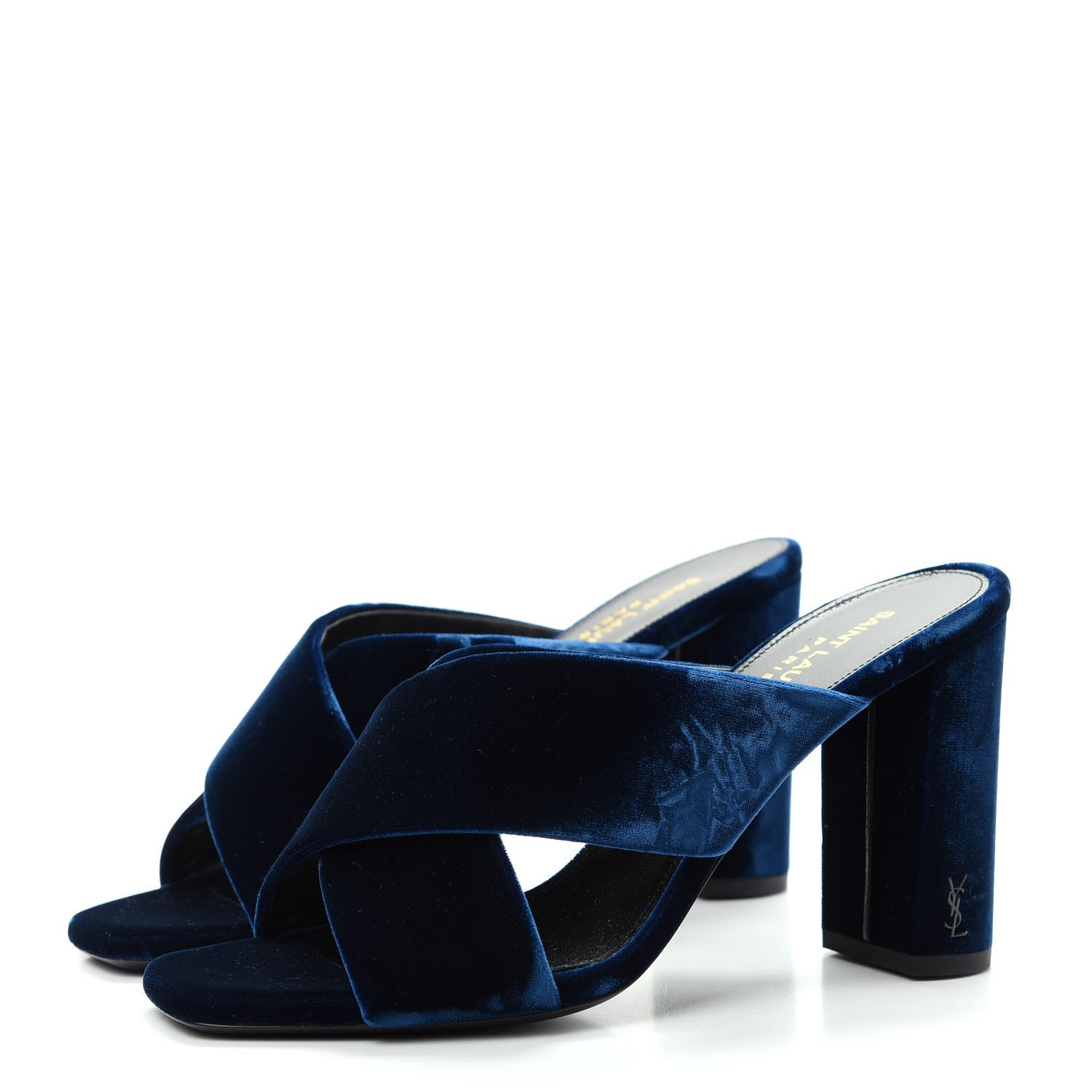 Saint Laurent Velvet LouLou 95 Mules 38 Bluette 3 of 10