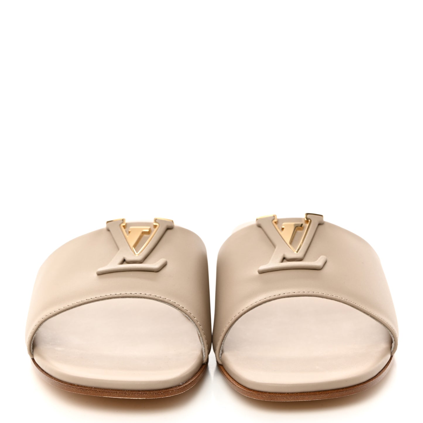 Calfskin LV Capri Flat Sandals 40 Pebble