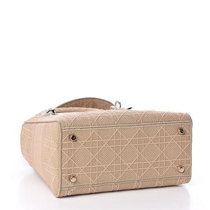 Christian Dior Canvas Embroidered Medium Lady D-Lite Beige 4 of 10