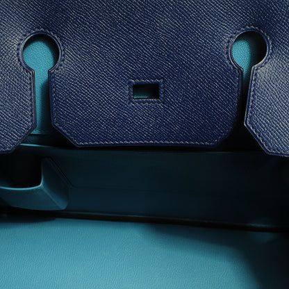 Hermes Epsom Horseshoe Bi-Color Birkin 40 Bleu Sapphire Blue Jean 6 of 27