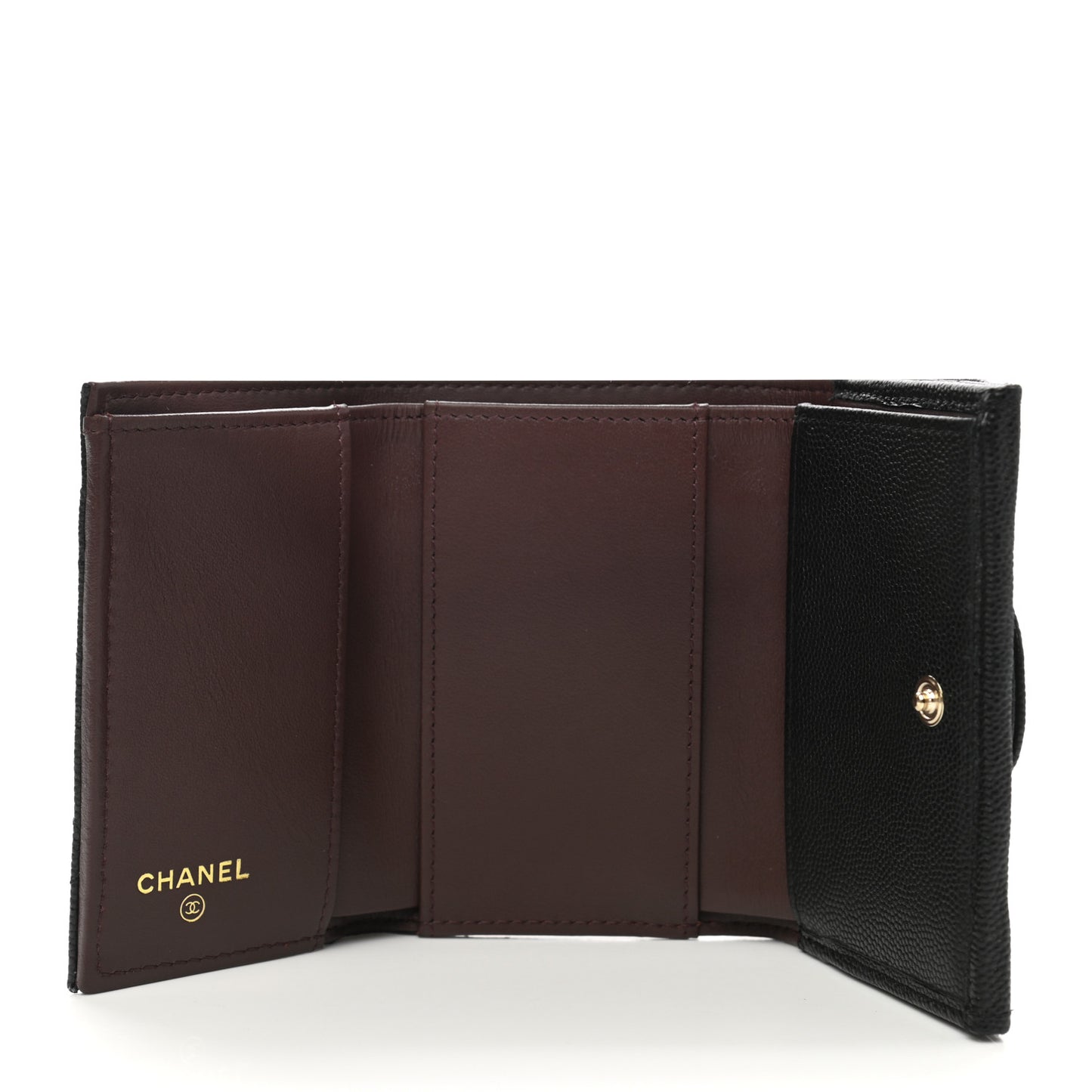 Caviar Quilted Double Flap Wallet Black