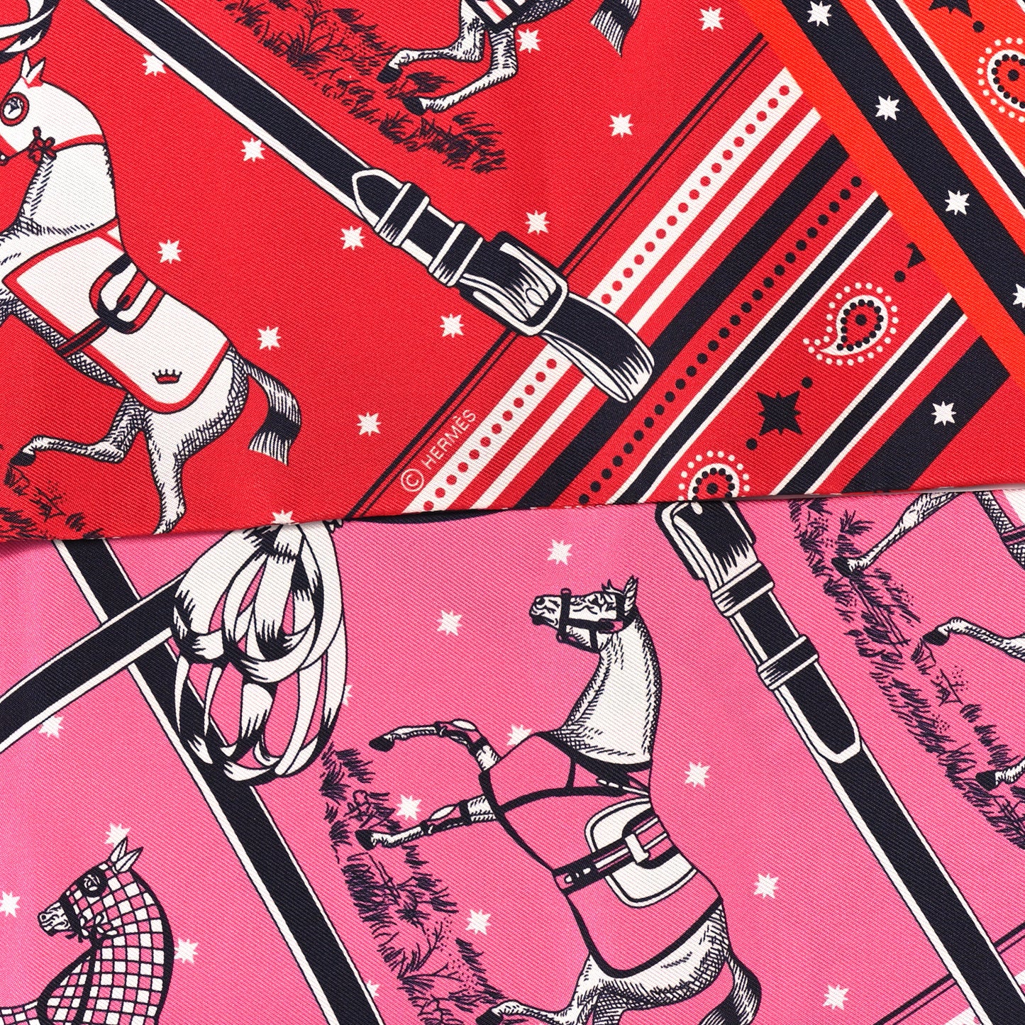 Silk Couvertures et Tenues de Jour Bandana Maxi Twilly Slim Rose Vif Rouge Vermillon