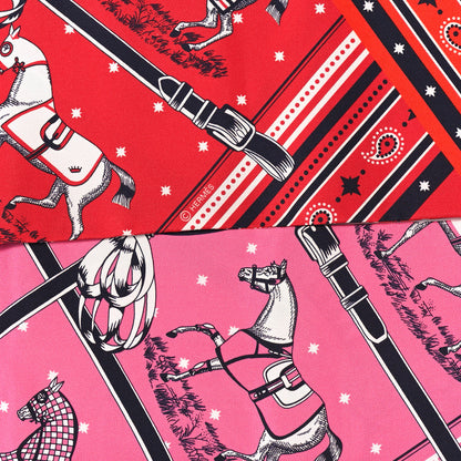Hermes Silk Couvertures et Tenues de Jour Bandana Maxi Twilly Slim Rose Vif Rouge Vermillon 4 of 4