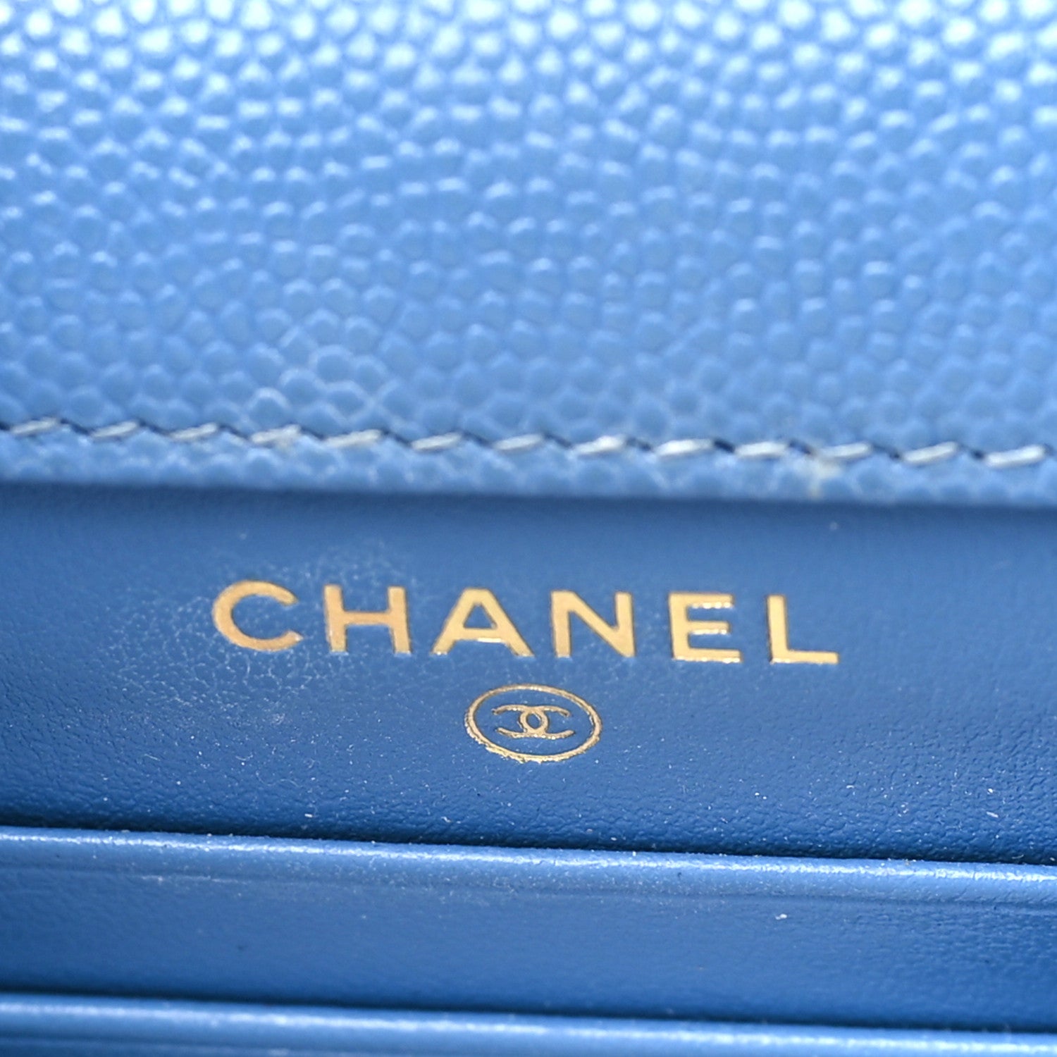 Chanel Caviar Quilted Classic Phone Holder Blue 6 of 11
