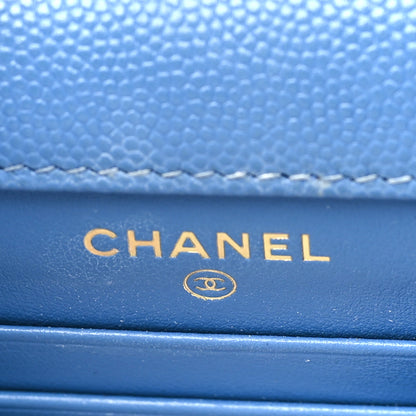 Chanel Caviar Quilted Classic Phone Holder Blue 6 of 11