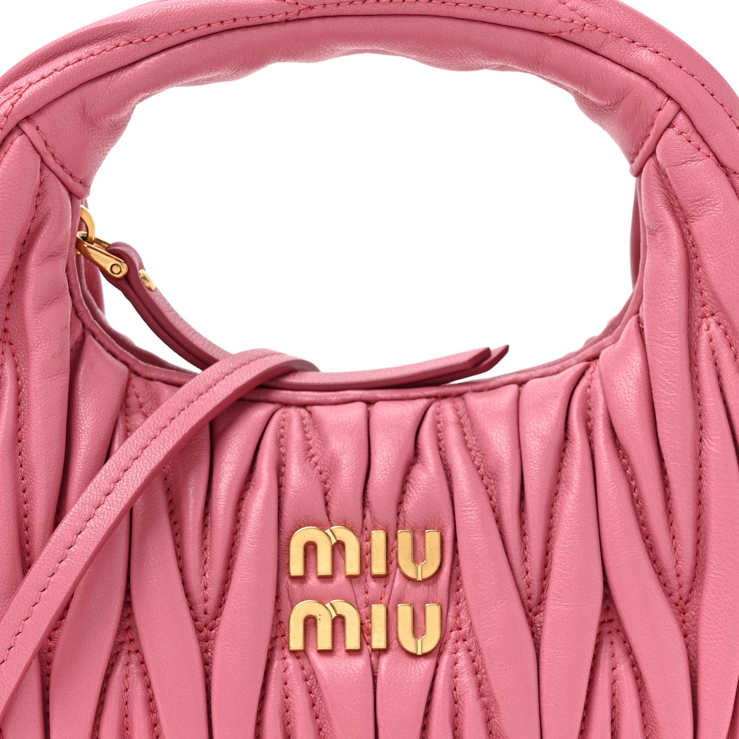 Miu Miu Nappa Matelasse Mini Wander Hobo Pink 7 of 9