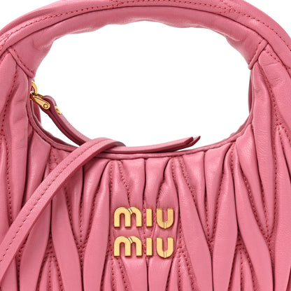 Miu Miu Nappa Matelasse Mini Wander Hobo Pink 7 of 9