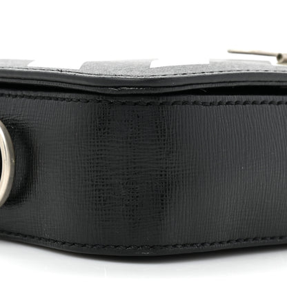 Off-White Saffiano Striped Mini Diag Binder Clip Bag Black White 9 of 18