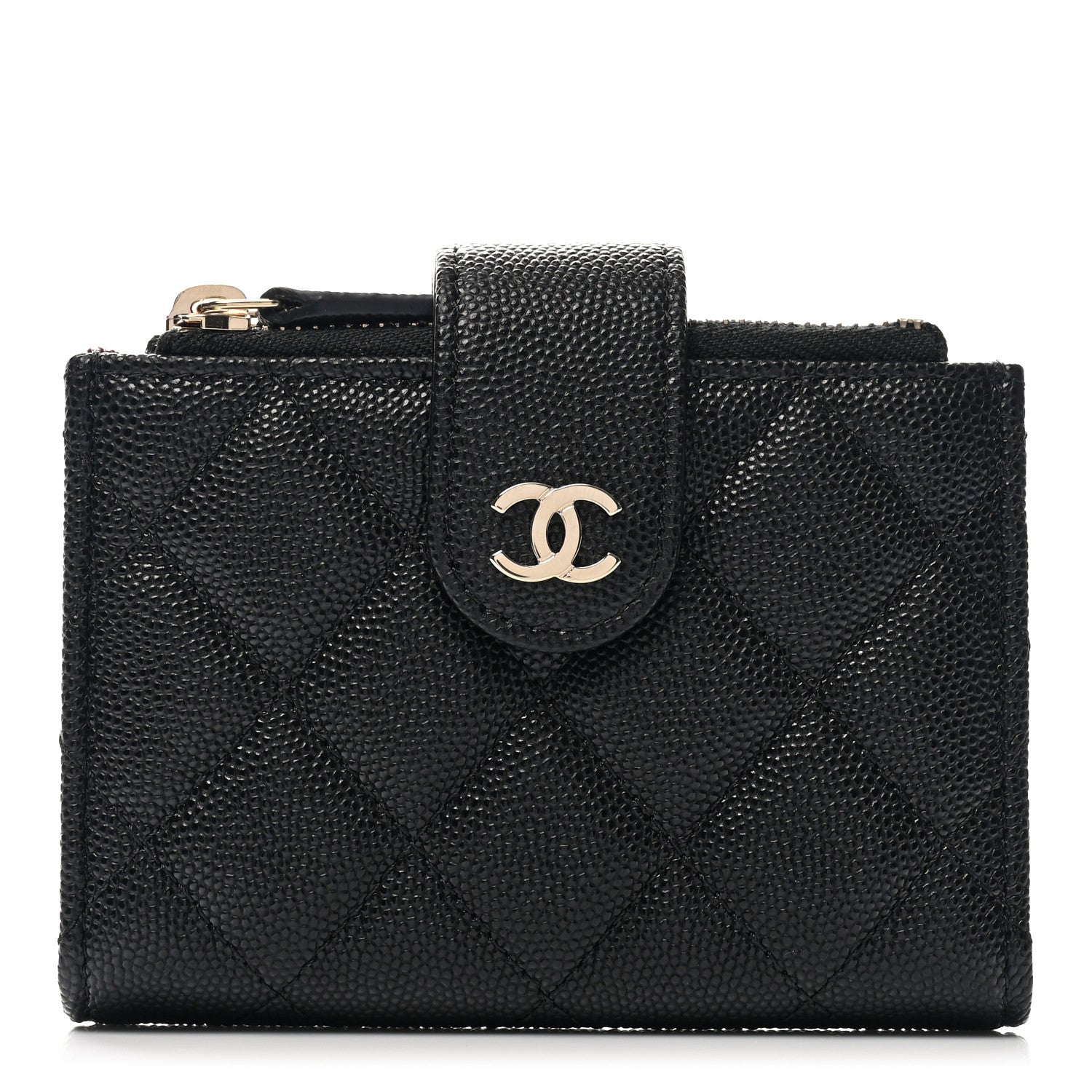 Chanel Caviar Quilted Compact Zipped Pocket Wallet Black 1 of 8