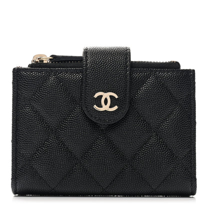 Chanel Caviar Quilted Compact Zipped Pocket Wallet Black 1 of 8