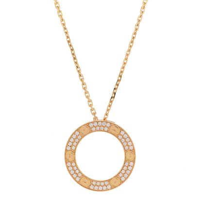 Cartier 18K Yellow Gold Diamond LOVE Paved Necklace 4 of 8