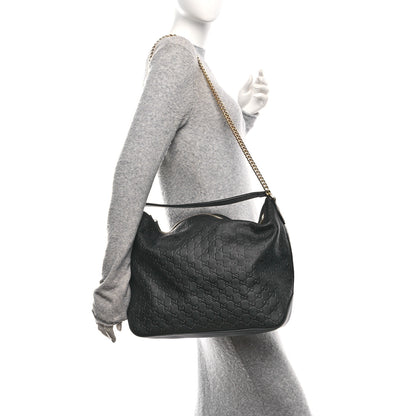 Gucci Guccissima Signature Large Linea A Hobo Black 2 of 10
