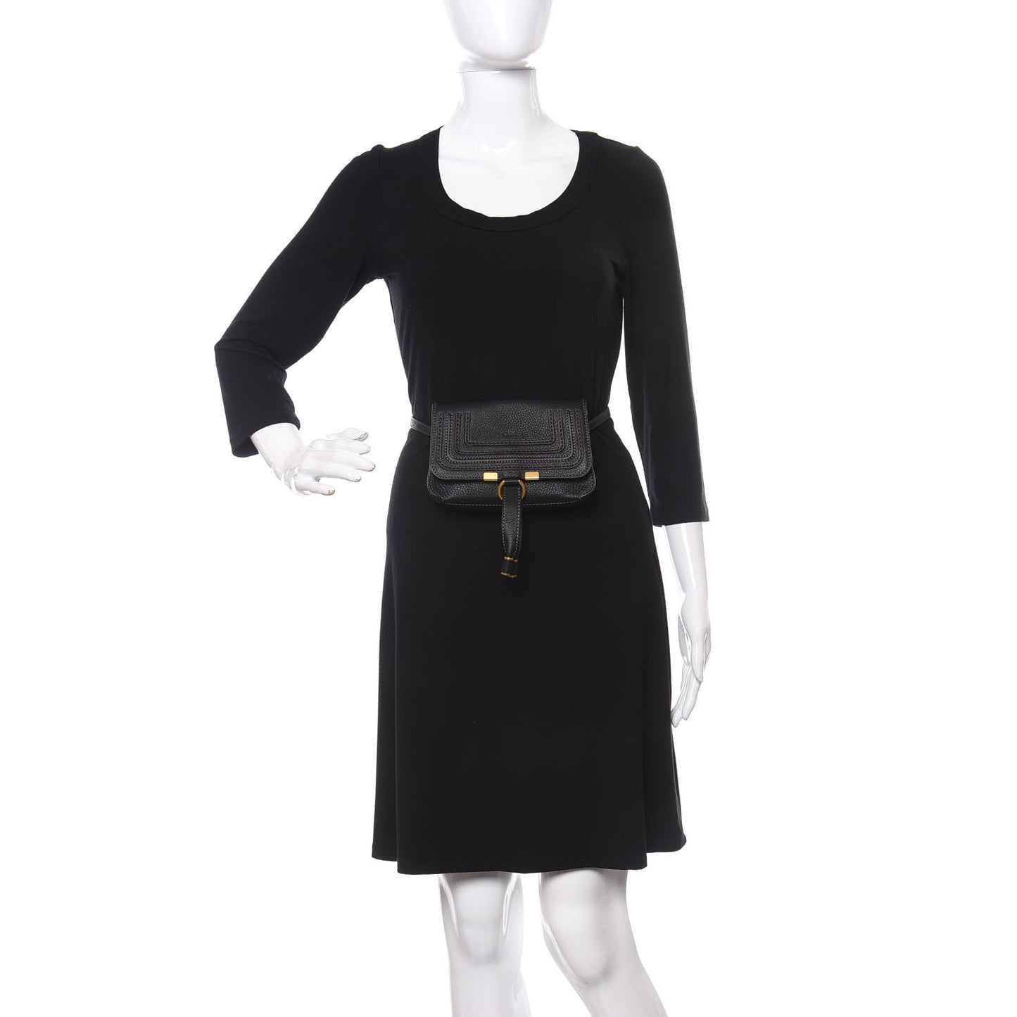 Calfskin Marcie Convertible Belt Bag Black