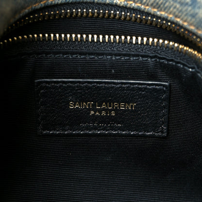 Saint Laurent Denim Quilted Small Loulou Puffer Monogram Chain Satchel Blue Cinnamon 6 of 10