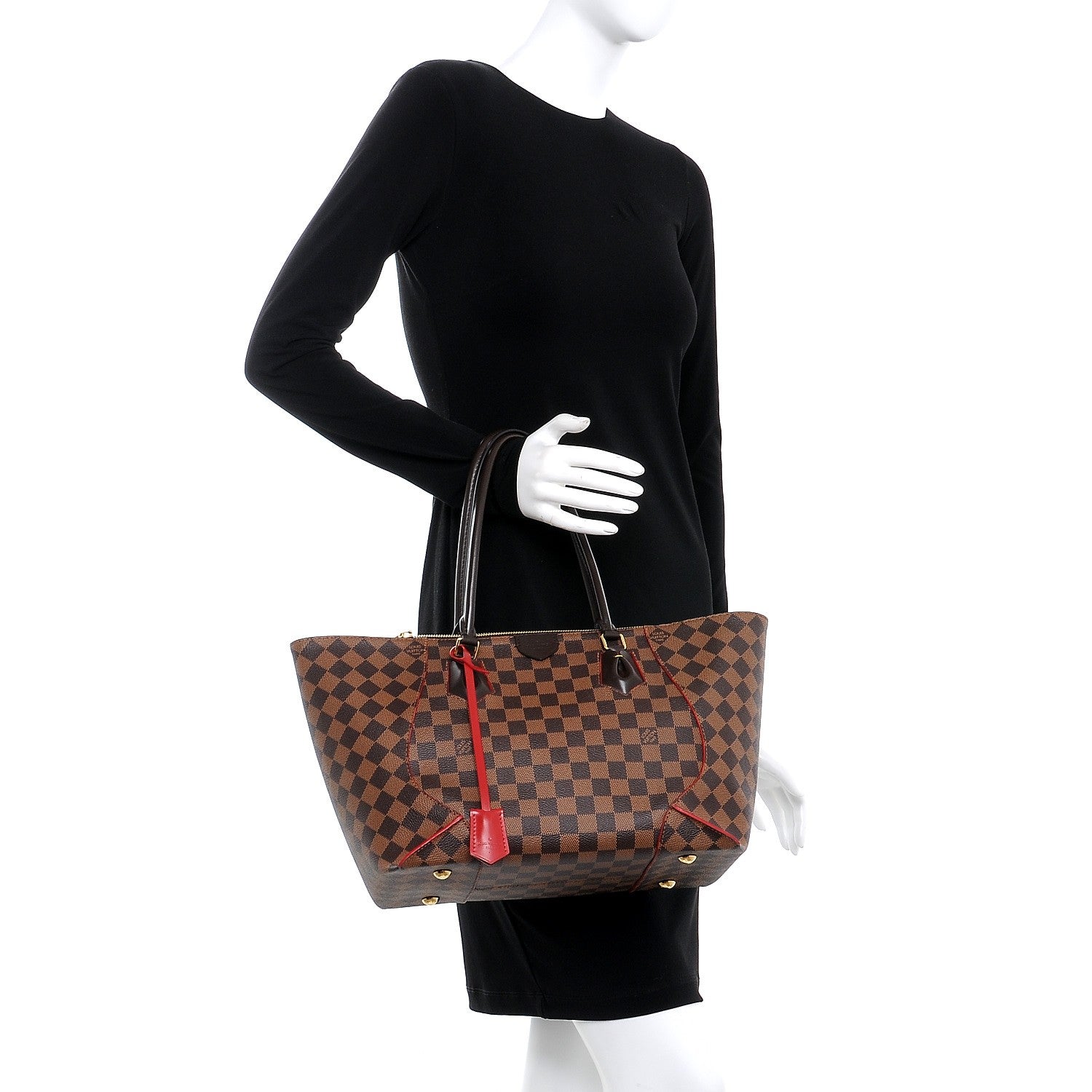 Louis Vuitton Damier Ebene Caissa Tote MM Cherry 2 of 14