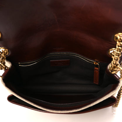Saint Laurent Cotton Canvas Vintage Calfskin Monogram Medium Niki Chain Satchel Natural Chocolate 5 of 9