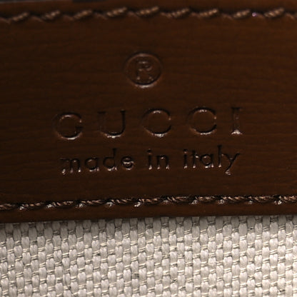 Gucci GG Supreme Monogram Azalea Calfskin Retro Interlocking G Chain Shoulder Bag Beige Ebony Brown Sugar 6 of 10