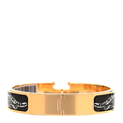Hermes Enamel Narrow Print Guepards Clic Clac H Bracelet PM Positif Negatif 3 of 4