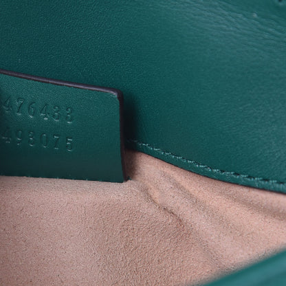 Gucci Calfskin Matelasse Super Mini GG Marmont Shoulder Bag Emerald Green 7 of 11