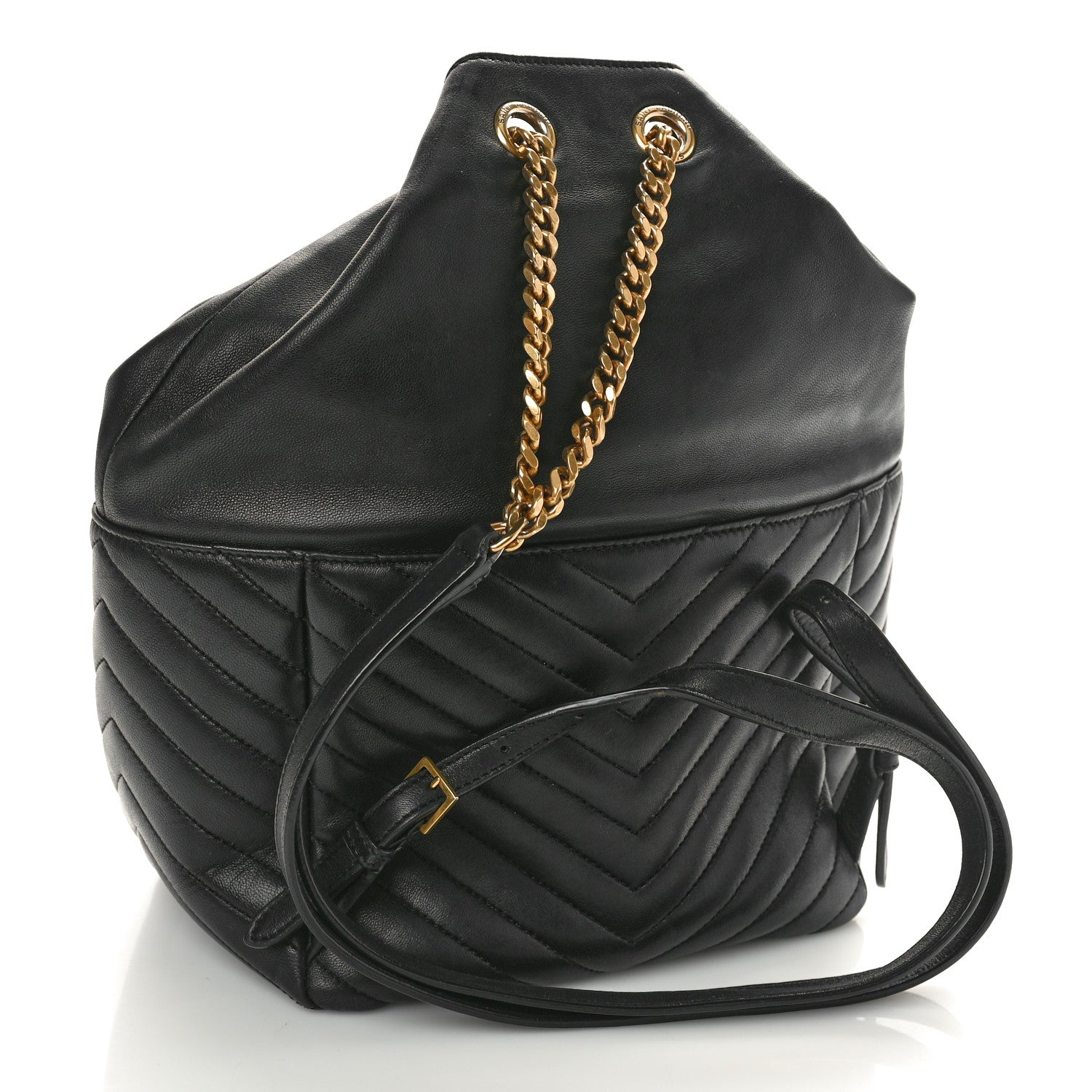 Saint Laurent Lambskin Matelasse Monogram Joe Backpack Black 3 of 11