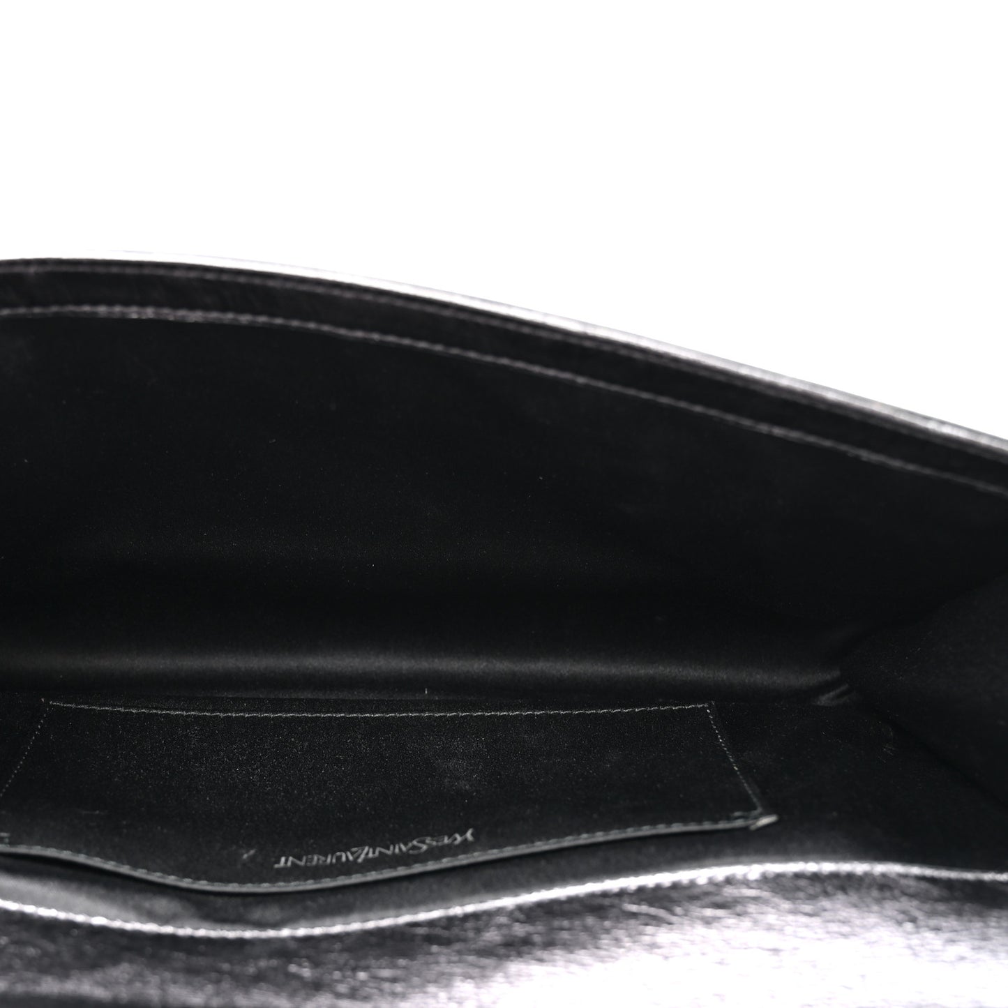 Metallic Calfskin Large Belle De Jour Clutch Dark Silver
