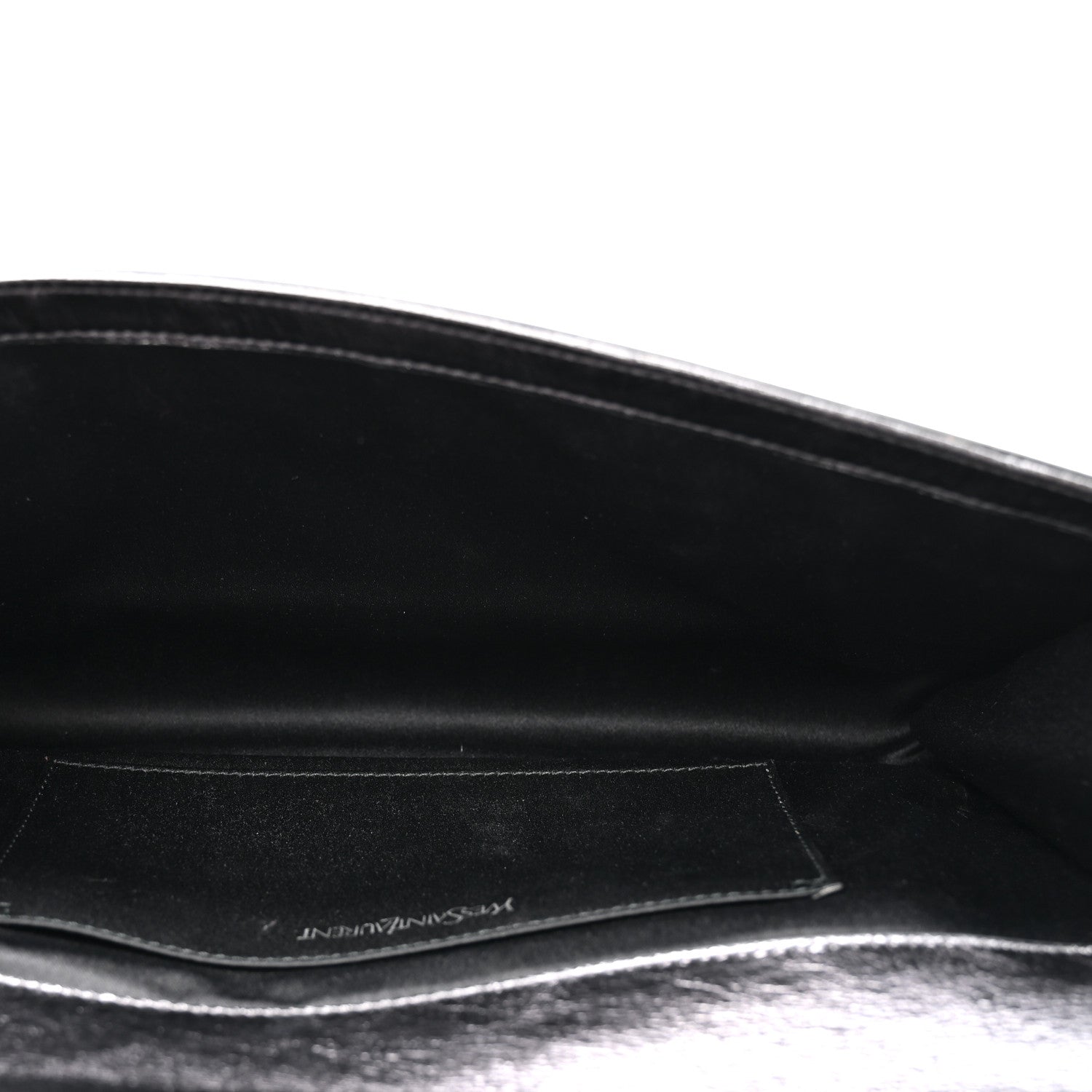 Saint Laurent Metallic Calfskin Large Belle De Jour Clutch Dark Silver 5 of 11