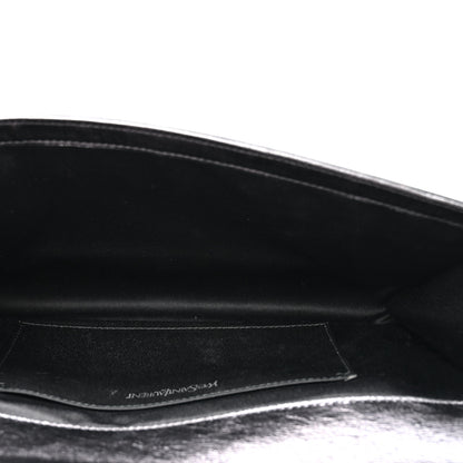 Saint Laurent Metallic Calfskin Large Belle De Jour Clutch Dark Silver 5 of 11