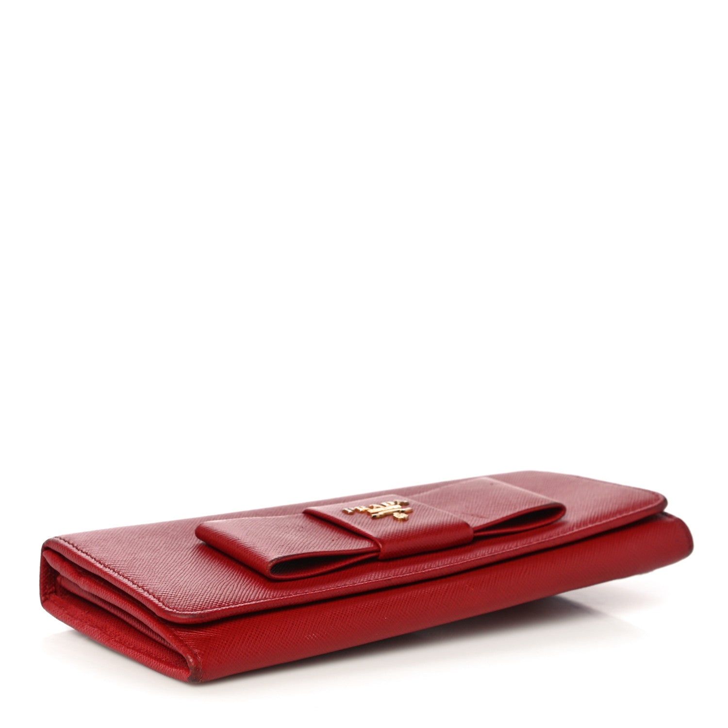 Prada Saffiano Fiocco Bow Continental Wallet Fuoco 4 of 13
