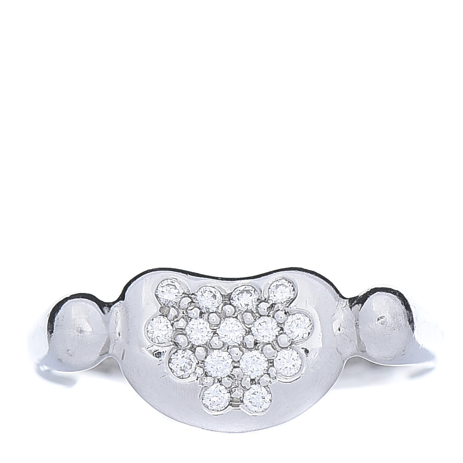 Tiffany Platinum Diamond Elsa Peretti Bean Ring 45 3.25 1 of 6