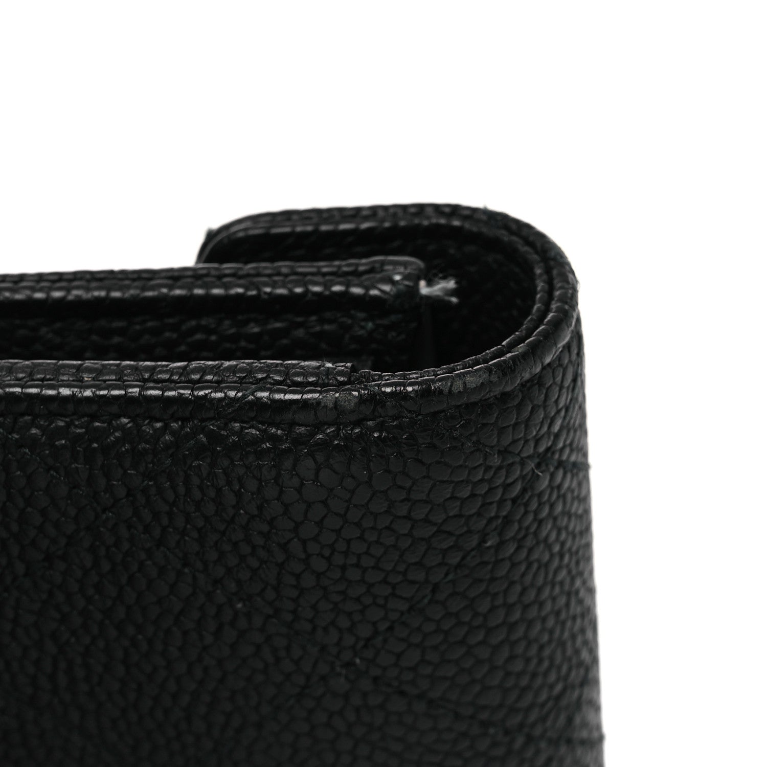 Chanel Caviar Quilted Thread CC Compact Flap Wallet Black 14 of 14
