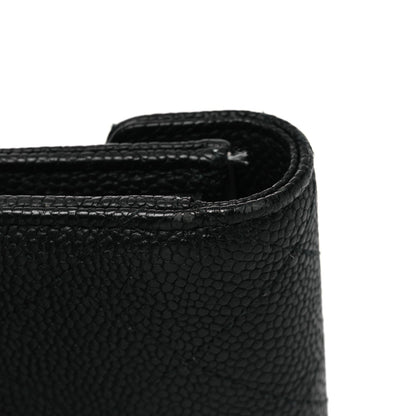 Chanel Caviar Quilted Thread CC Compact Flap Wallet Black 14 of 14
