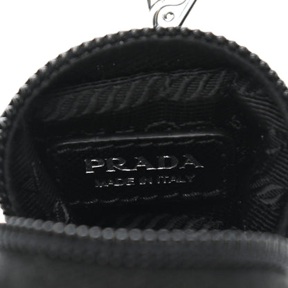 Prada Re-Nylon Pocket Triangle Padded Mini Key Chain Pouch Black 6 of 6