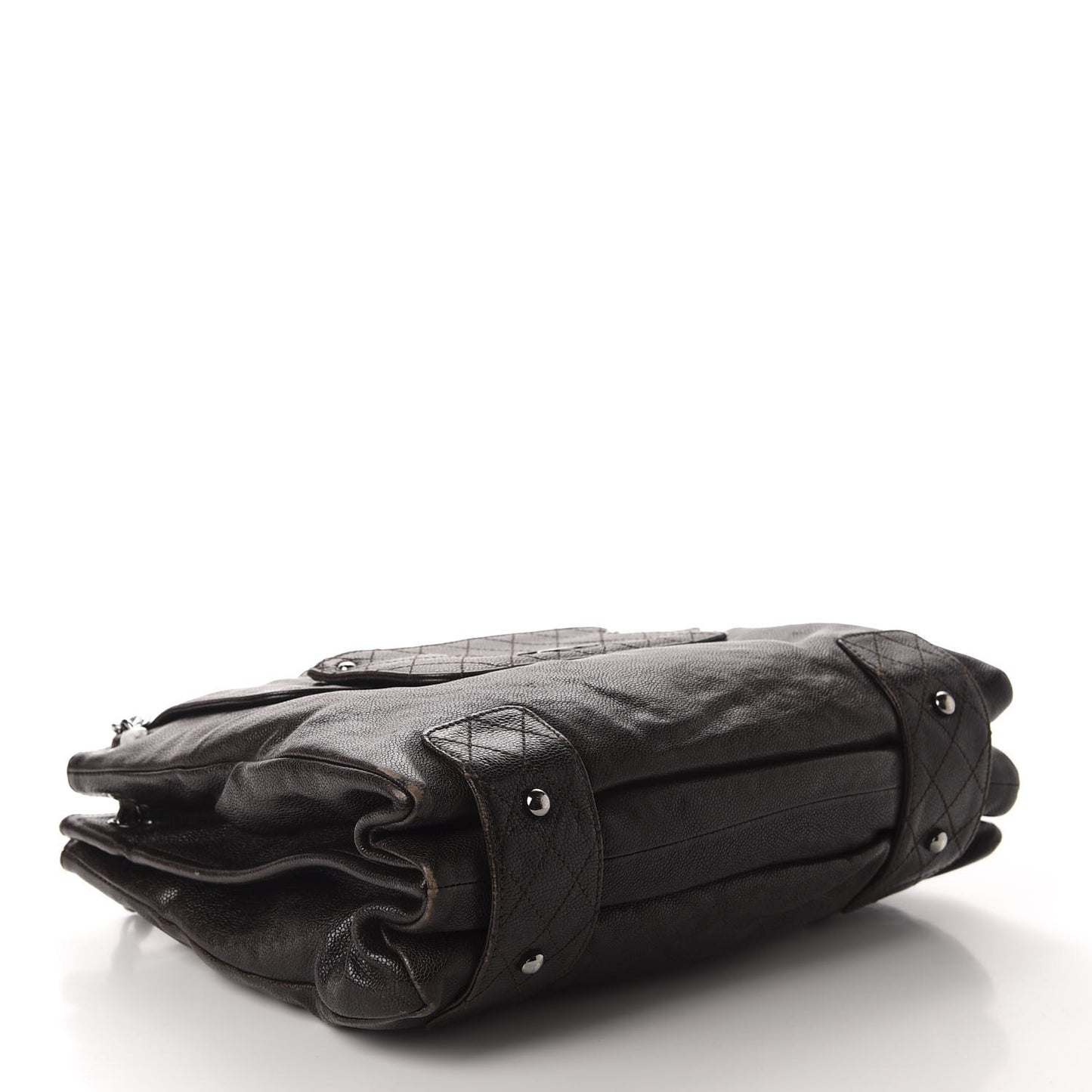 Glazed Caviar Pocket In The City Tote Brown